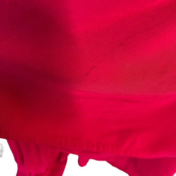 Sundance Mystic Falls Red Pleated Front Long Sleeve Collared Top Medium - Picture 8 of 11